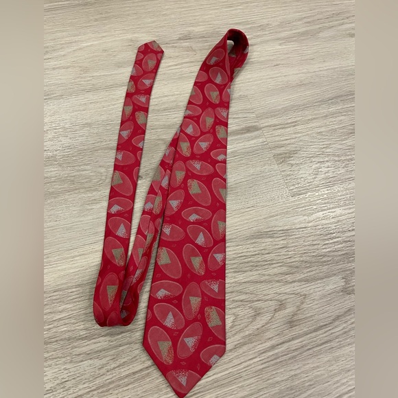 Oscar De La Renta Red Mens Tie - Picture 3 of 5